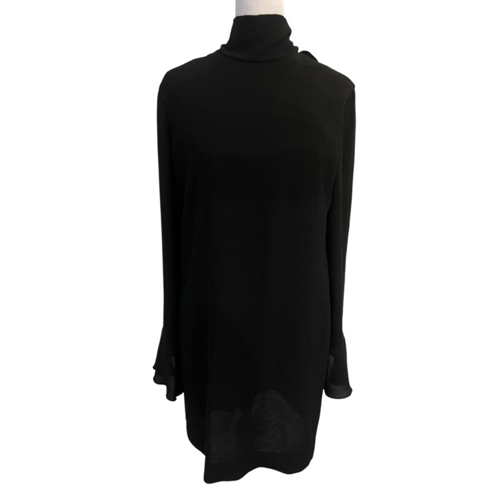 Elegant IRO Black Turtleneck wrap low back Dress